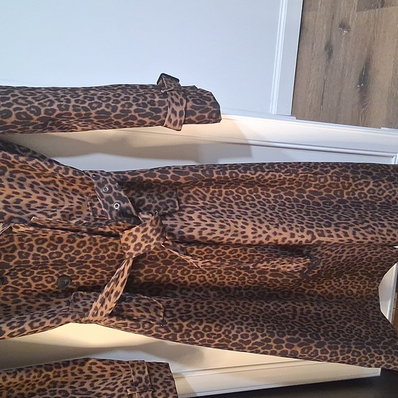 NWT Rebecca Minkoff Leopard Trench Coat Size Small - Picture 3 of 8
